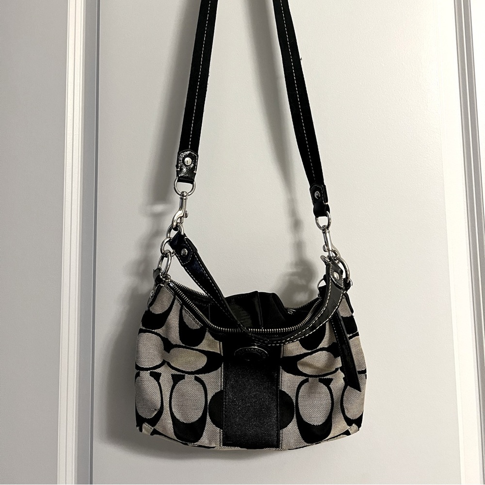 Coach Black and Cream Hobo Bag